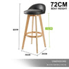 Sunset 2-Piece Wooden Bar Stools – Black PVC Leather, 72cm - OZ Home Deals