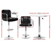 Sunshine 3-Piece Swivel Bar Table & Stools Set – White & Black - OZ Home Deals