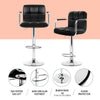 Sunshine 3-Piece Swivel Bar Table & Stools Set – White & Black - OZ Home Deals