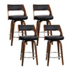 TimberLux PU Leather Bar Stools – Set of 4 (Black) - OZ Home Deals