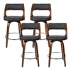 TimberLux PU Leather Bar Stools – Set of 4 (Black) - OZ Home Deals