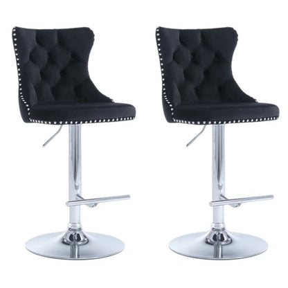 Townhall Velvet Adjustable Bar Stools – Set of 2 - OZ Home Deals