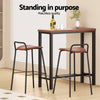 Tully Industrial Bar Table & Stools Set – Brown & Black - OZ Home Deals