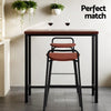 Tully Industrial Bar Table & Stools Set – Brown & Black - OZ Home Deals