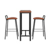 Tully Industrial Bar Table & Stools Set – Brown & Black - OZ Home Deals