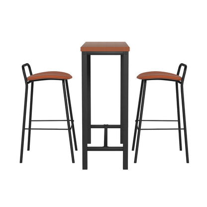 Tully Industrial Bar Table & Stools Set – Brown & Black - OZ Home Deals