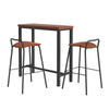 Tully Industrial Bar Table & Stools Set – Brown & Black - OZ Home Deals