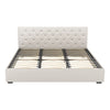 Valley King Gas Lift Bed Frame – Beige Linen - OZ Home Deals