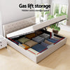 Valley King Gas Lift Bed Frame – Beige Linen - OZ Home Deals