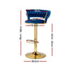 Veloria Velvet Swivel Bar Stools – Set of 4 (Navy) - OZ Home Deals
