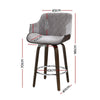 Velvet Bar Stools – Set of 4 (Grey) - OZ Home Deals
