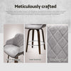 Velvet Bar Stools – Set of 4 (Grey) - OZ Home Deals