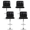 Verona PU Leather Bar Stools – Set of 4 (Black) - OZ Home Deals