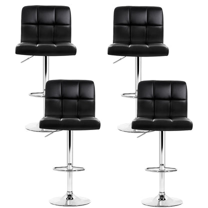 Verona PU Leather Bar Stools – Set of 4 (Black) - OZ Home Deals