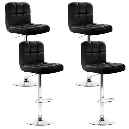 Verona PU Leather Bar Stools – Set of 4 (Black) - OZ Home Deals