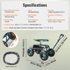 Green rolling garden seat with swivel stool, steering handle and tool tray
