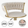 Vivara Velvet Swivel Bar Stools – Set of 4 (Ivory) - OZ Home Deals