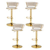 Vivara Velvet Swivel Bar Stools – Set of 4 (Ivory) - OZ Home Deals