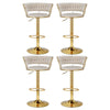 Vivara Velvet Swivel Bar Stools – Set of 4 (Ivory) - OZ Home Deals