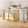 Vivara Velvet Swivel Bar Stools – Set of 4 (Ivory) - OZ Home Deals