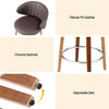 Waldena PU Leather Bar Stools – Set of 4 (Brown) - OZ Home Deals