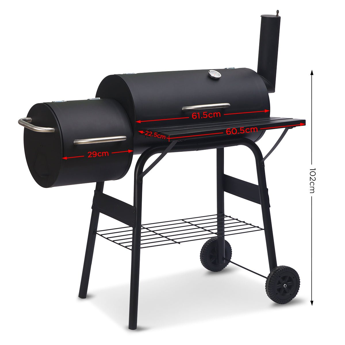 Wallaroo 2 - in - 1 Outdoor Barbecue Grill & Offset Smoker - OZ Home Deals