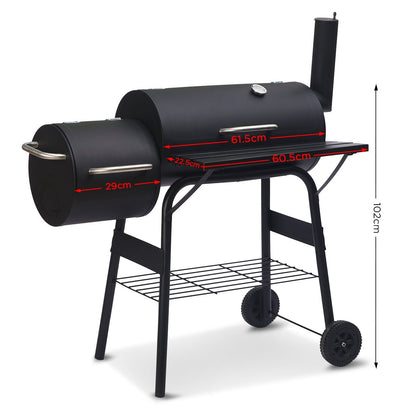 Wallaroo 2 - in - 1 Outdoor Barbecue Grill & Offset Smoker - OZ Home Deals