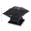 Portable outdoor fire pit with BBQ grill, mesh cover and ash tray