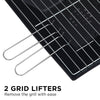 Portable outdoor fire pit with BBQ grill, mesh cover and ash tray