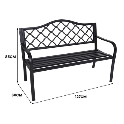Wallaroo Steel Outdoor Garden Bench - Elegant - OZ Home Deals