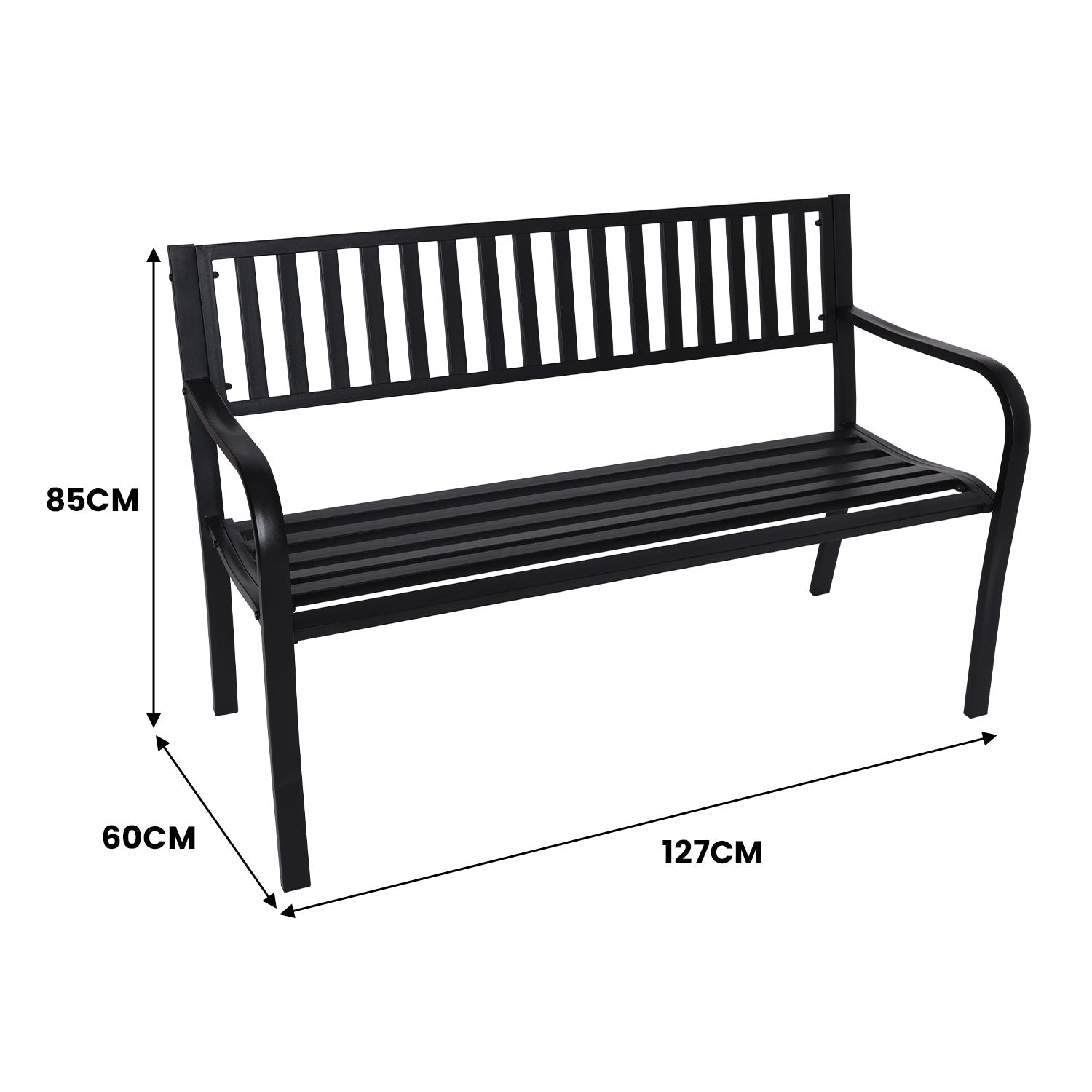 Wallaroo Steel Outdoor Garden Bench - Modern - OZ Home Deals