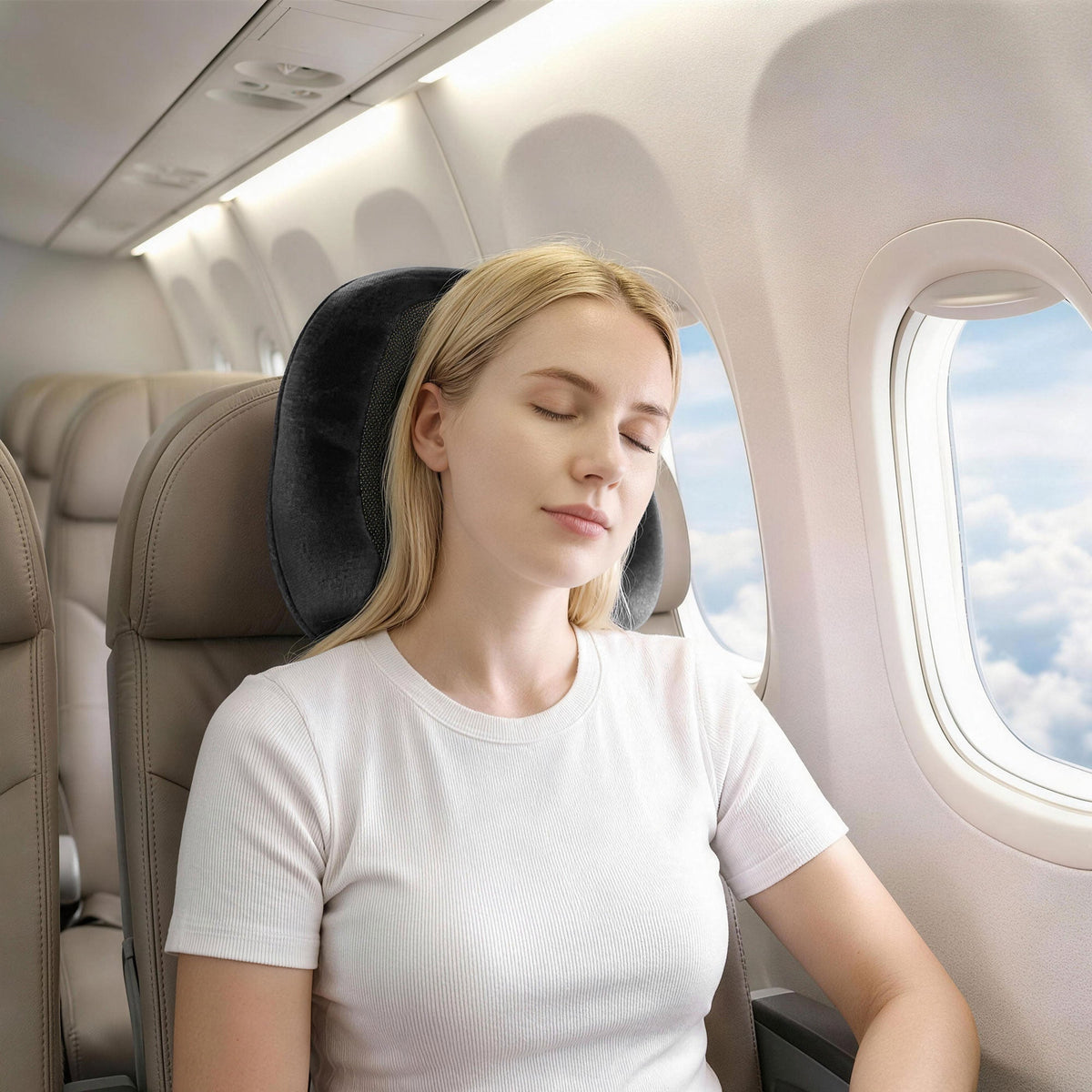 Wanderlite Travel Pillow for Airplanes Memory Foam Neck Pillows for Traveling, Soft & Washable Cover with Storage Bag, Portable Plane Accessories for Airplanes Offices Cars, Grey - OZ Home Deals