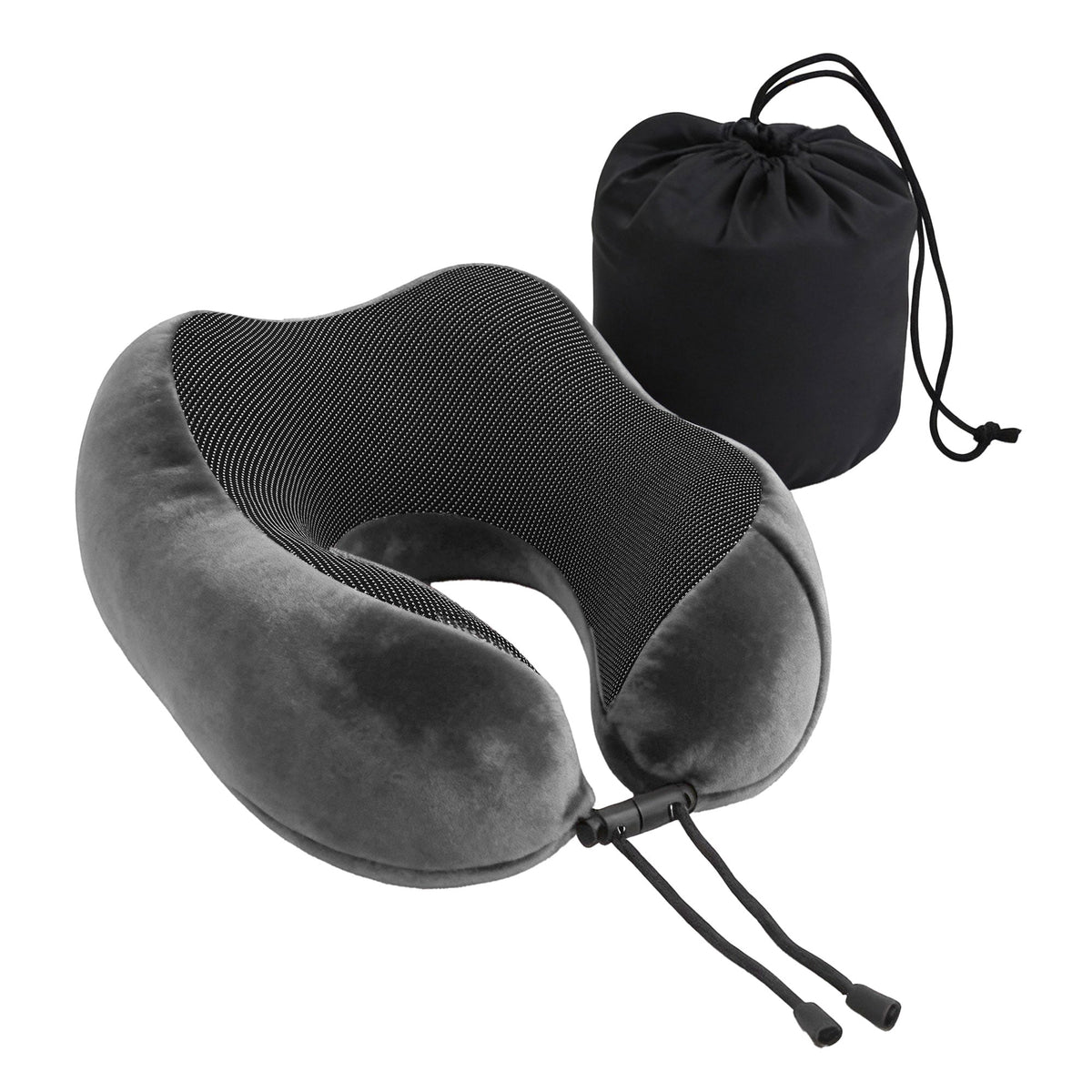 Wanderlite Travel Pillow for Airplanes Memory Foam Neck Pillows for Traveling, Soft & Washable Cover with Storage Bag, Portable Plane Accessories for Airplanes Offices Cars, Grey - OZ Home Deals