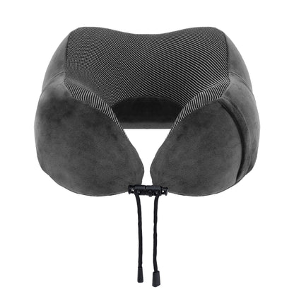 Wanderlite Travel Pillow for Airplanes Memory Foam Neck Pillows for Traveling, Soft & Washable Cover with Storage Bag, Portable Plane Accessories for Airplanes Offices Cars, Grey - OZ Home Deals